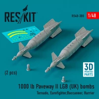 Reskit 48380 1000 lb Paveway II LGB (UK) bombs (2 pcs.) 1/48