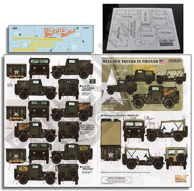 Echelon FD D356281 4WD M151 Gun Trucks in Vietnam This set covers 4 4WD M151s, 3 in gun truck format 1/35