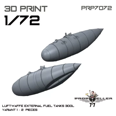 77 Propeller 77PRP-7072 Luftwaffe ext.fuel tanks 300 l - type 1 (2x) 1/72