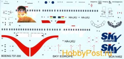 BOA Decals 14462 Boeing 737-300 Sky Europe (Muriel) 1/144