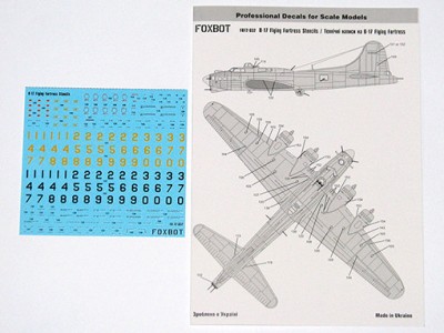Foxbot Decals FBOT72032 Boeing B-17 Flying Fortress Stencils [B-17E B-17F B-17G] 1/72