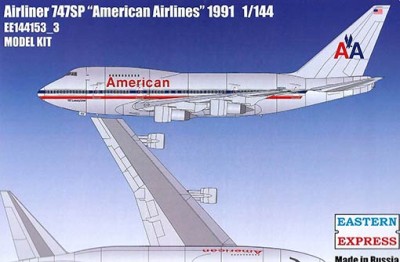 Восточный Экспресс 144153-3 Авиалайнер 747SP &quot;American Airlines&quot; 1991 1/144
