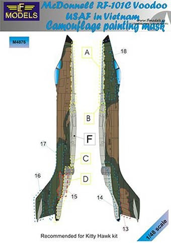 Lf Model M4876 Mask RF-101C Voodoo USAF Camouflage painting 1/48