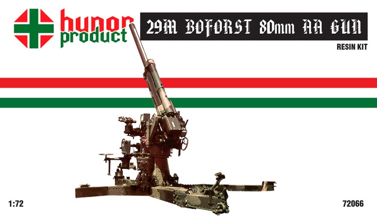 Hunor Product 72066 29M Boforst 80mm AA Gun (resin kit) 1/72