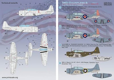 Print Scale 72-411 SBD Dauntless &amp; A-24 Banshee in combat Pt.1 1/72