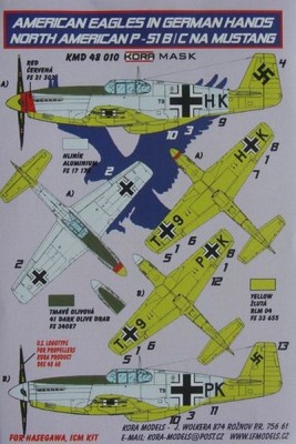 Kora Model MD48010 Mask N.A. P-51B/C NA Mustang in German hands 1/48