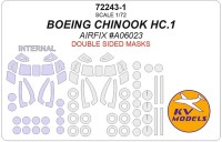 KV Models 72243-1 BOEING CHINOOK HC.1 (AIRFIX #A06023) - (двусторонние маски) + маски на диски и колеса US 1/72