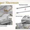 Takom 2205W BOX Американский танк M4A1(76W) HVSS + Израильский танк M1 SUPER SHERMAN+ фигура танкиста армии США с пулеметом Brauning 1/35