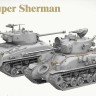 Takom 2205W BOX Американский танк M4A1(76W) HVSS + Израильский танк M1 SUPER SHERMAN+ фигура танкиста армии США с пулеметом Brauning 1/35