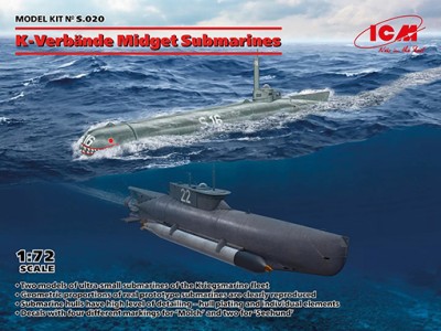 ICM S72020 K-Verbande Midget Submarines (2 pcs.) 1/72