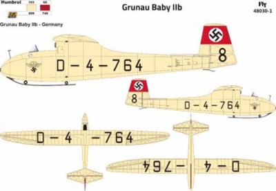 Fly model 48030 Grunau Baby IIB (NSFK 1, NSFK 2) 1/48