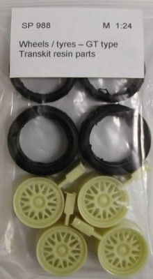 Reji Model 988 Wheels/tyres GT type Transkit resin parts 1/24