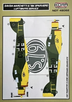Kora Model NDT48062 Decals SM.79 Sparviero Luftwaffe Service 1/48