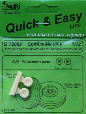 CMK Q72082 Spitfire Mk. I/II/ V wheels with 5 spoked disc 1/72