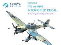 Quinta Studio QD72059 Ju 87 D/G (Academy/Special Hobby) 3D Декаль интерьера кабины 1/72