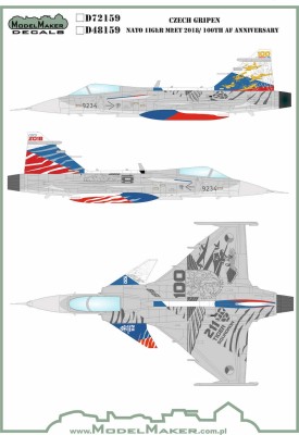 Model Maker Decals D48159 Czech Gripen 100 Years of Aviation / NTM 2018 1/48