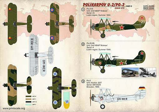 Print Scale 72-366 Polikarpov U-2/Po-2 (wet decals) Pt.2 1/72
