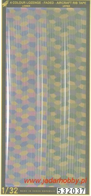 HGW 532037 4 Colour LOZENGE - FADED - Aircraft Rib Tape декаль 1/32