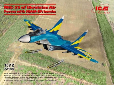 ICM 72144 MiG-29 Ukrainian AF w/ JDAM-ER bombs 1/72