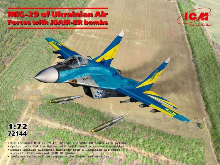 ICM 72144 MiG-29 Ukrainian AF w/ JDAM-ER bombs 1/72