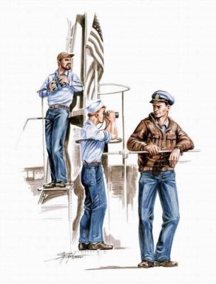 CMK F72175 USS Gato class crew (gard with binoculars) 3 fig 1/72