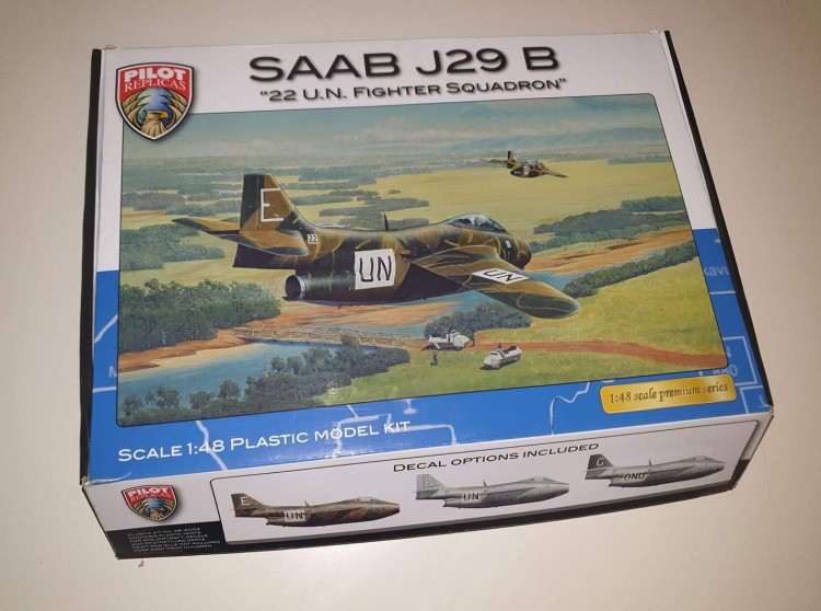 Pilot Replicas PR48A004 Saab J-29B 'Tunnan' 22 U.N fighter Squadron injection molded plastic kit 1/48