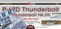 Dk Decals 48076 P-47D Thunderbolt CBI 1944-45 (7x camo) 1/48