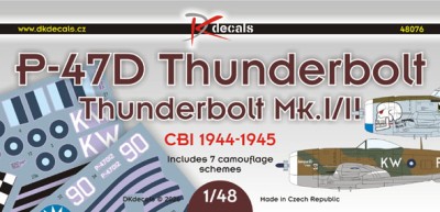 Dk Decals 48076 P-47D Thunderbolt CBI 1944-45 (7x camo) 1/48