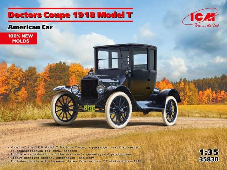 ICM 35830 Doctors Coupe 1918 Model T, American Car 1/35