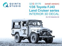 Quinta studio QDS-35176 3D Декаль интерьера кабиныToyota FJ43 Land Cruiser series (AK Interactive) (малая версия) 1/35