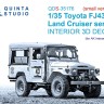 Quinta studio QDS-35176 3D Декаль интерьера кабиныToyota FJ43 Land Cruiser series (AK Interactive) (малая версия) 1/35