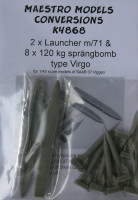 Maestro Models MMCK-4868 1/48 Launcher m/71 (2x) & 120kg bomb Virgo (8x)