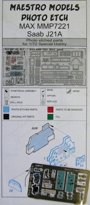 Maestro Models MMCP-7221 1/72 SAAB J21A detail set (SP.HOBBY)