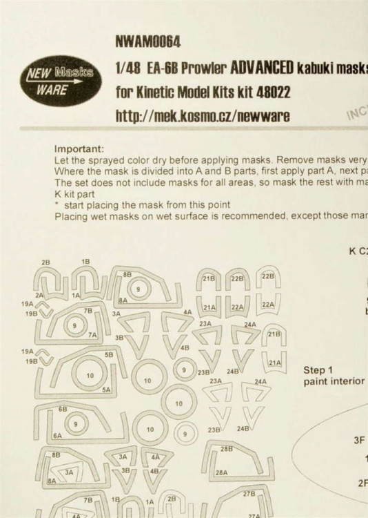 New Ware NWA-M0064 1/48 Mask EA-6B Prowler ADVANCED (KIN)