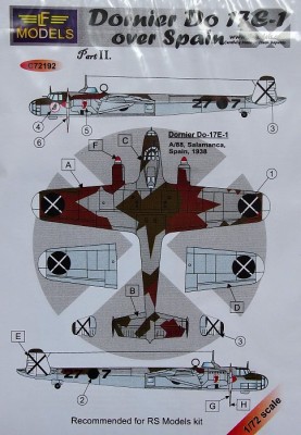 LF Model C72192 Decals Dornier Do 17E-1 over Spain - part II 1/72