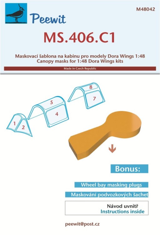 Peewit M48042 Canopy mask MS.406.C1 (DORA W.) 1/48