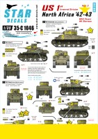 Star Decals 35-C1046 U.S. in North Africa # 2. 1st Armored Division M4 Sherman, M3 Stuart 1/35