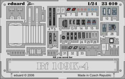 Eduard 23010 Bf 109K-4 placards 1/24