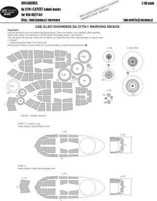 New Ware NWA-M0655 1/48 Mask Dornier Do 217N-1 EXPERT (ICM 48271)