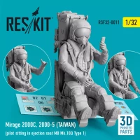 Reskit F32011 Mirage 2000C,2000-5 TAIWAN pilot sitting 1/32