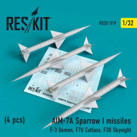 Reskit RS32-0319 AIM-7A Sparrow I missiles (4 pcs.) 1/32