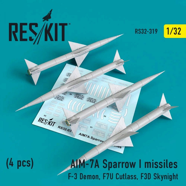 Reskit RS32-0319 AIM-7A Sparrow I missiles (4 pcs.) 1/32