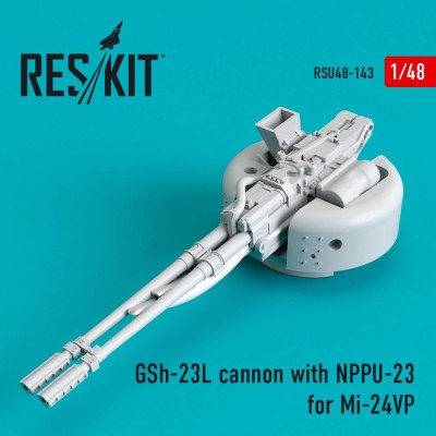 Reskit RSU48-0143 GSh-23L cannon with NPPU-23 for Mi-24VP 1/48
