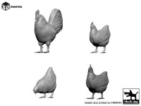 Black Dog 3D35022 Rooster and hens (1+3 pcs) 1/35