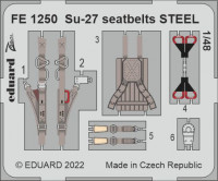 Eduard FE1250 Su-27 seatbelts STEEL (G.W.H.) 1/48