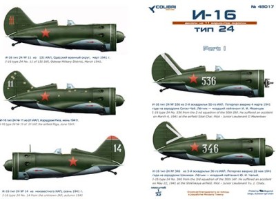 Colibri decals 48017 I-16 tupe 24 -part I 1/48
