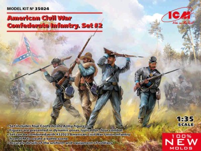 ICM 35024 American Civil War Confeder.Infantry Set No.2 1/35