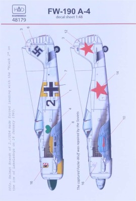 HAD 48179 Decal Focke Wulf Fw 190 A-4 (2x camo) 1/48