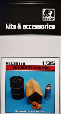 Hauler HLU35118 Dog house with dog (resin set) 1/35