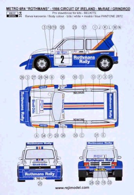 Reji Model 334 MG Metro 6R4 Rothmans Rallye Team 1986 1/24